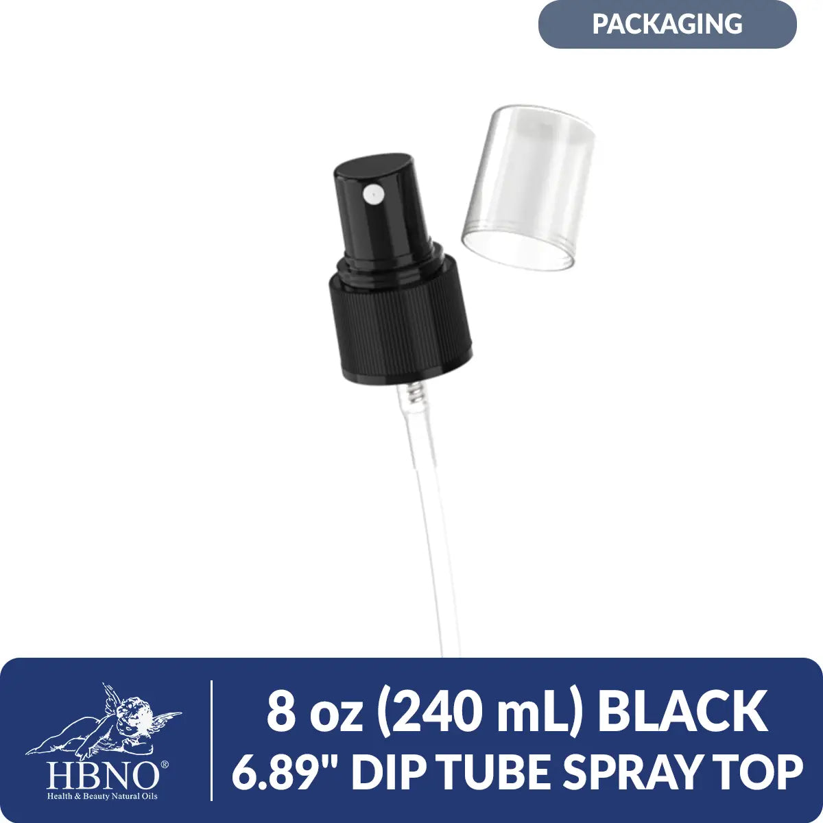 8 oz (240 ml) Black 6.89″ Dip Tube Spray Top