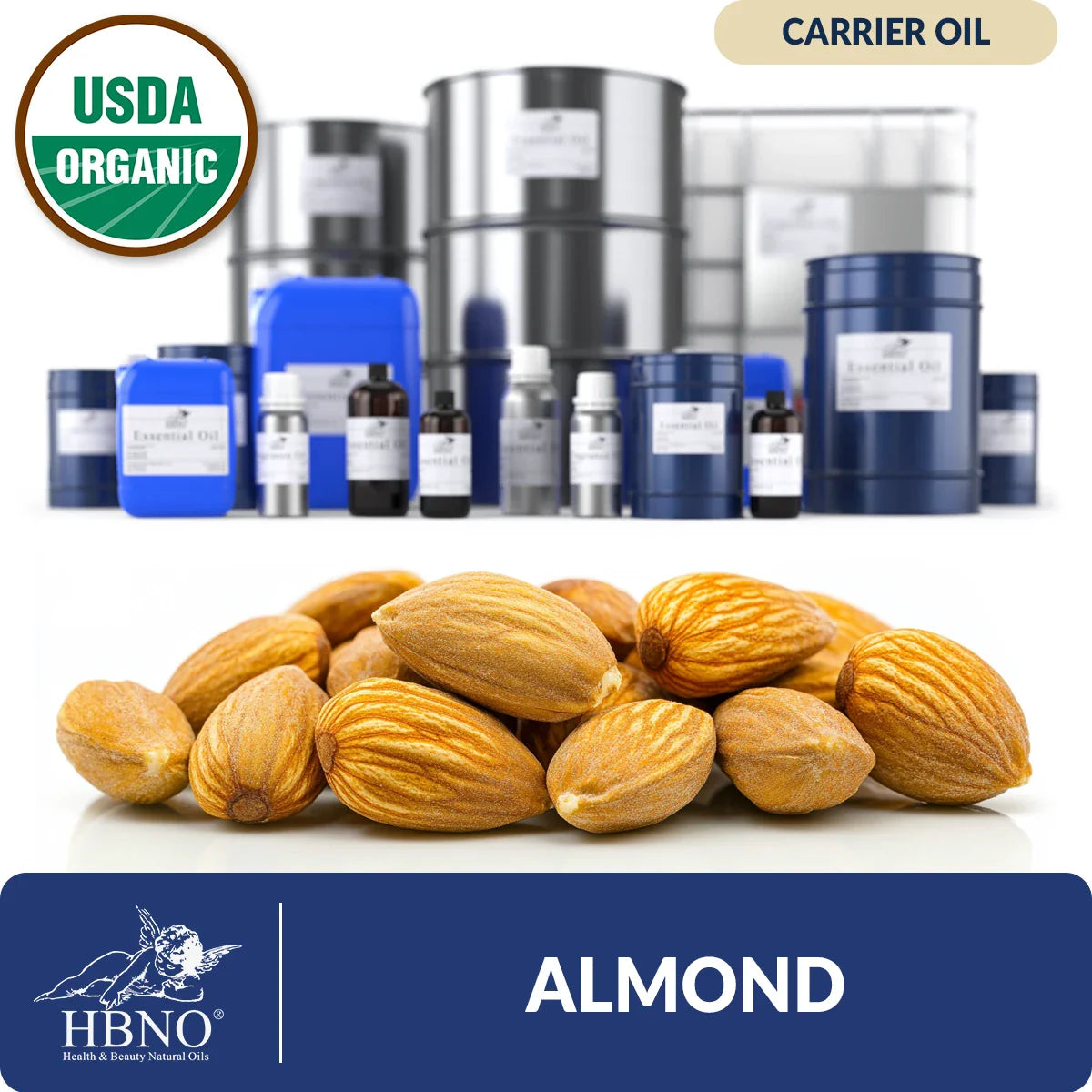 Unrefined Organic Almond Carrier Oil