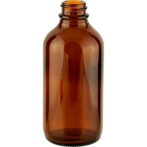 240 ML (8 oz) Boston Round Amber Glass Bottle - 1 Unit @ $0.95 Per Bottle