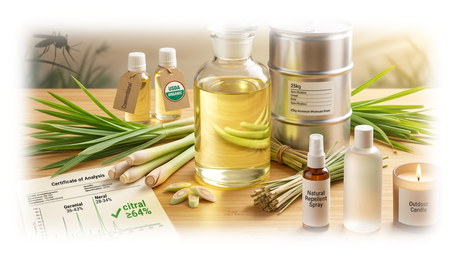 Lemongrass Essential Oil Bulk Supplier for Natural Repellent and Personal Care Manufacturers