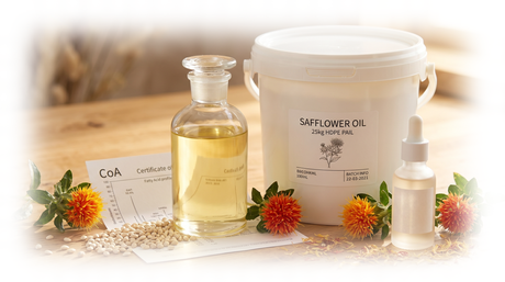 Buying Safflower Oil for Cosmetic Products: Wholesale Grades, COA Checks & Storage Best Practices