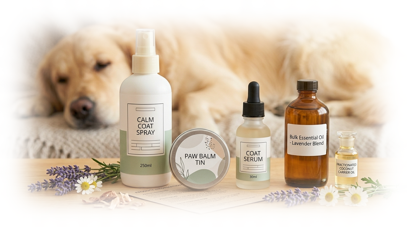 Essential Oils for Pet Care Products: Typical  Dilution Rates, Compliance Rules & Wholesale Sourcing for Brands