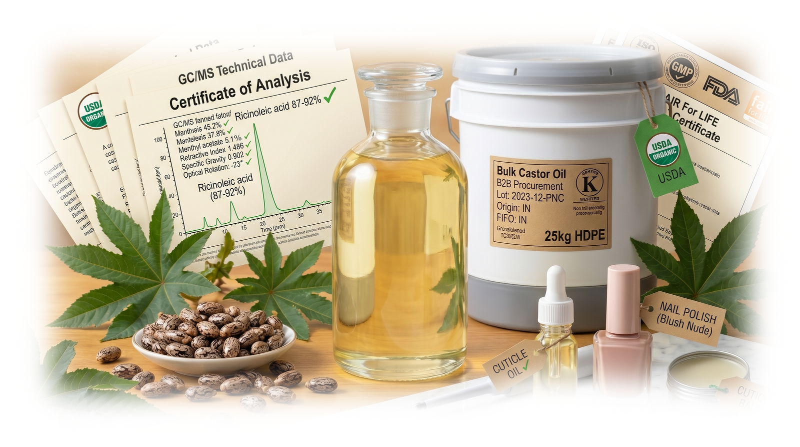Castor Oil Suppliers for Nail Care and Cuticle Care Manufacturers: Bulk Ricinoleic Acid Sourcing Guide