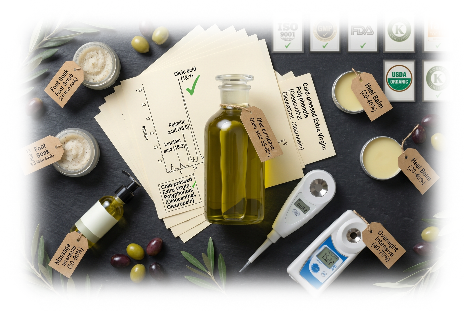 Wholesale Olive Oil Supplier for Foot Care and Massage Product Manufacturers