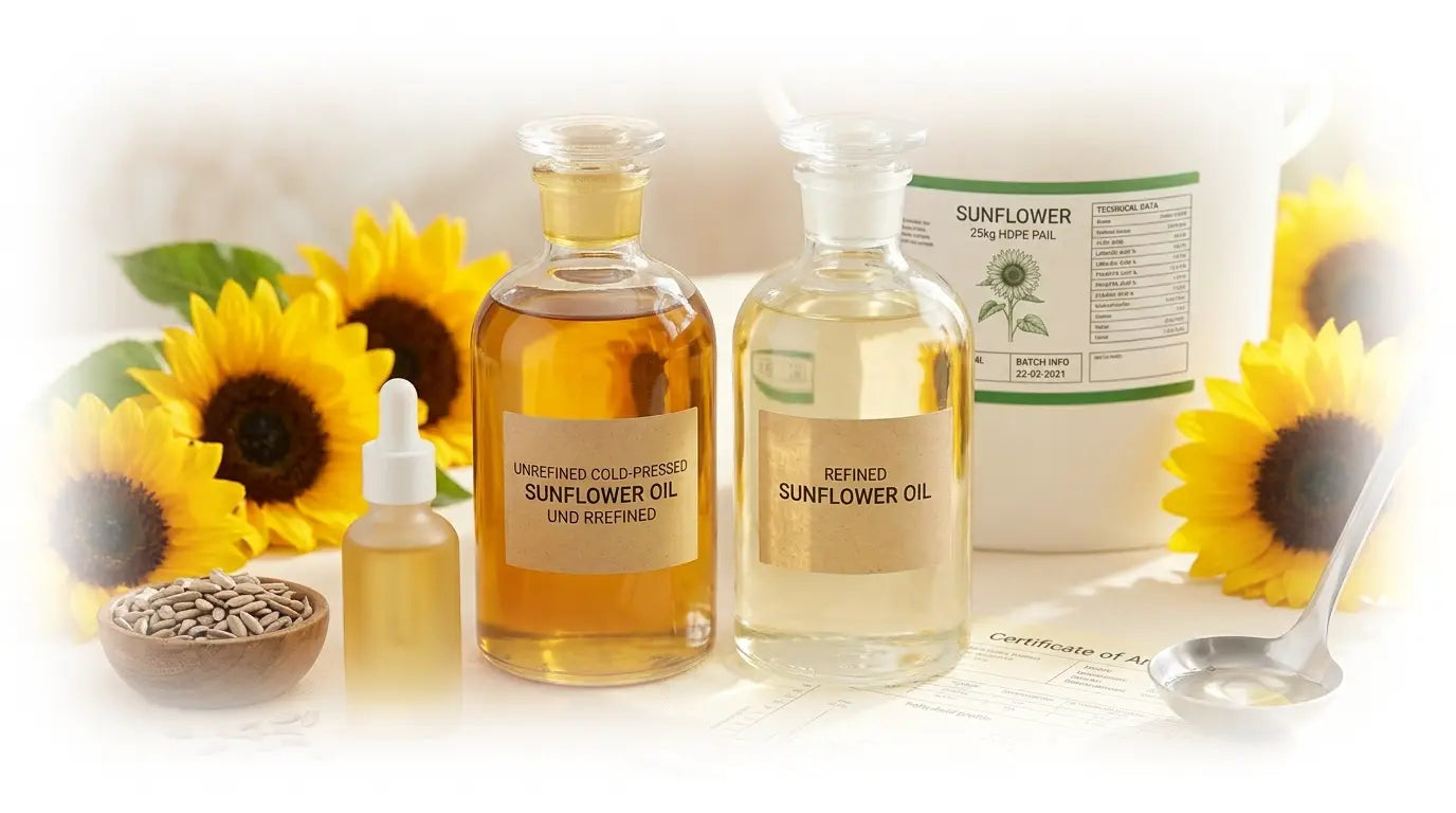 Bulk Sunflower Oil: Refined vs Unrefined Extraction, Quality Markers, and How to Verify Wholesale Supply