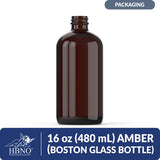 16 oz Amber Boston Glass Bottle