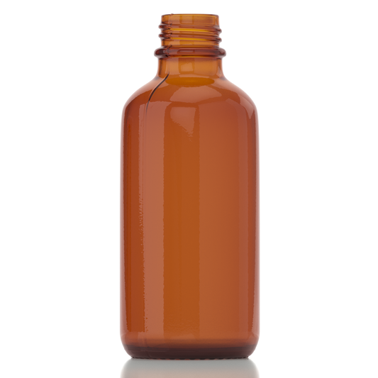60 ML AMBER Boston Round Glass Bottle - 1 Unit @ $0.35 Per Bottle